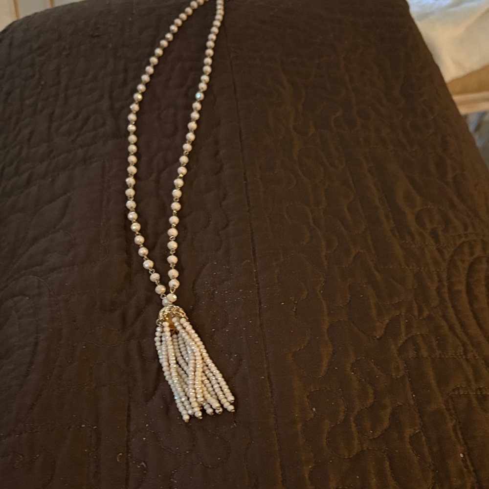 Elegant Beaded Tassel Necklace
